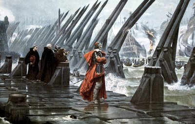 Kardinaal Richelieu bij het beleg van La Rochelle, 1628 begin 20e eeuw door Unbekannt
