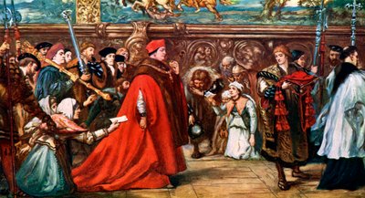 Kardinaal Wolsey in processie naar Westminster Hall, 1887 door Unbekannt