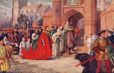 Kardinaal Wolsey mogelijk binnenkomend in Hampton Court Palace, 1917 door Unbekannt