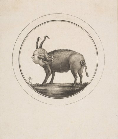Karikatuur die Lodewijk XVI als een ram toont door Unbekannt