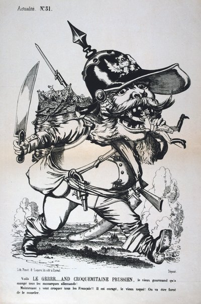 Karikatuur van Wilhelm I van Pruisen, Frans-Duitse oorlog door Unbekannt