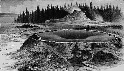 Castle Geyser en Fire Basin door Unbekannt