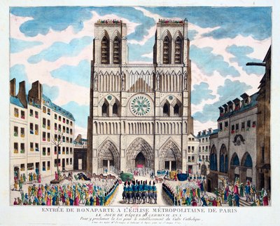 Katholieke eredienst teruggegeven aan het Franse volk door Eerste Consul Bonaparte, 19e eeuw door Unbekannt