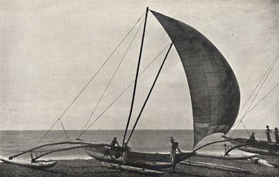 Ceylonese vissersboot met drijver, 1926 door Unbekannt