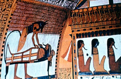 Kapelinterieur, Anubis, Thebe, Egypte door Unbekannt