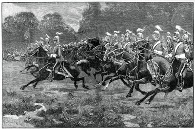 Aanval van de 5e en 7e Dragoon Guards, parade in Windsor Park, 1900 door Unbekannt