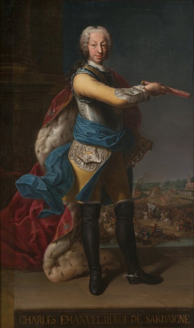 Karel Emanuel III 1701-1773, hertog van Savoye en koning van Sardinië door Unbekannt