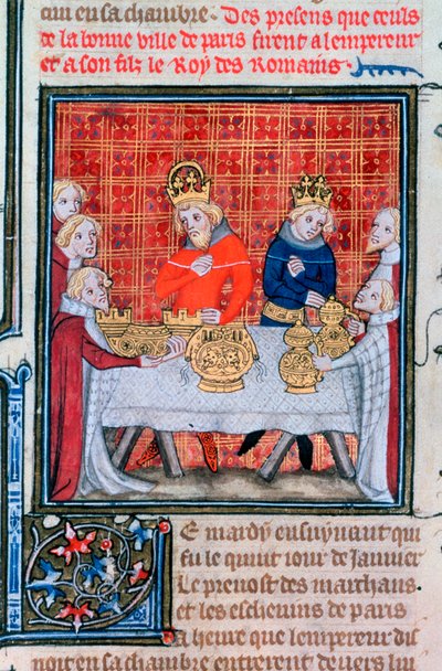 Karel IV ontvangt geschenken, 1375-1379 door Unbekannt