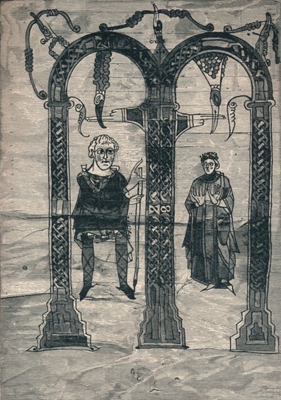 Karel de Grote en zijn vrouw, naar het oudste portret door Unbekannt