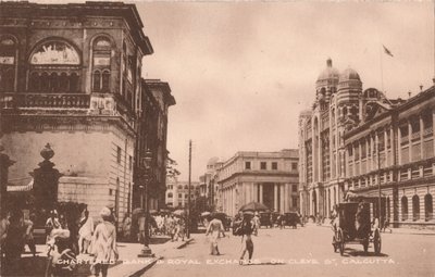 Chartered Bank & Royal Exchange op Cleve St, Calcutta door Unbekannt