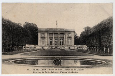 Kasteel van Versailles: buitenaanzicht van het Paleis van de Peer Trianon op de tuinen - Ansichtkaart eind 19e-20e eeuw door Unbekannt