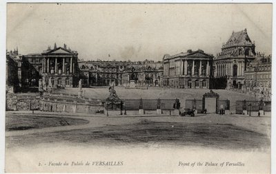 Kasteel van Versailles: uitzicht op de gevel - Ansichtkaart eind 19e-begin 20e eeuw door Unbekannt