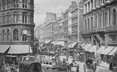 Cheapside vanaf het Mansion House, City of London door Unbekannt