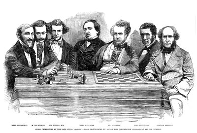 Schaakberoemdheden op de laatste schaakbijeenkomst, 1855 door Unbekannt