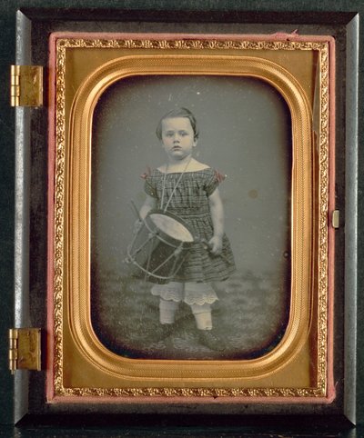 Kind met Trommel, 1850s door Unbekannt
