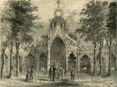 Chinees paviljoen in Vauxhall Gardens, c1878 door Unbekannt