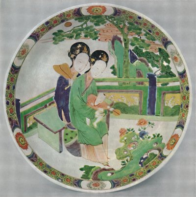 Chinees porseleinen schaal, Famille Verte. Periode van Kang Hsi, 1662-1722, 1928 door Unbekannt