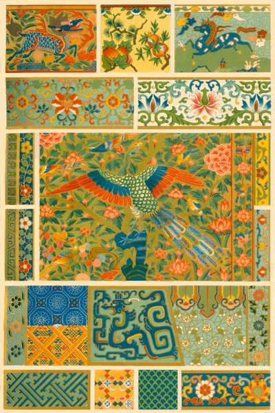 Chinese schilderkunst, weven, borduurwerk en cloisonné, 1898 door Unbekannt