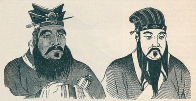 Chinese portretten van Confucius en zijn grote volgeling Mencius, 1907 door Unbekannt