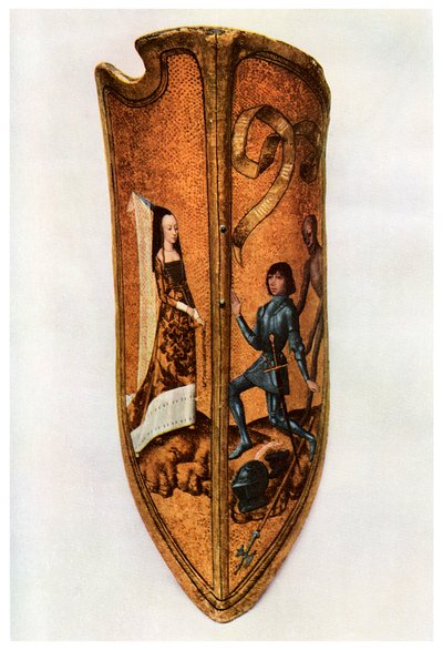 Ridderlijkheid en hoofse liefde: Vlaamse paradeschild, c1400 1956 door Unbekannt