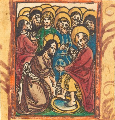 Christus wast de voeten van de apostelen, ca. 1490-1500 door Unbekannt