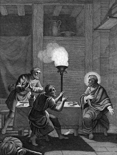 Christus en de twee discipelen in Emmaüs, 1814 door Unbekannt
