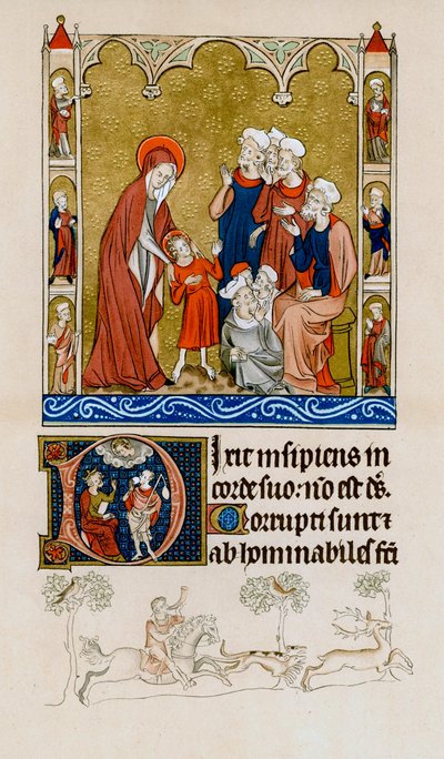 Christus gevonden door zijn moeder in de tempel, in discussie met dokters, ca. 1310-1320 door Unbekannt