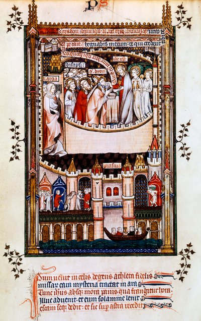 Christus geeft communie aan St. Denis, 1317 door Unbekannt