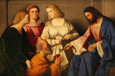 Christus geeft de sleutels aan Sint-Pieter door Vincenzo Catena Madrid Spanje door Unbekannt