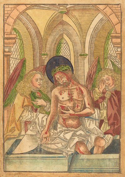 Christus in het graf met twee engelen, 1490-1500 door Unbekannt