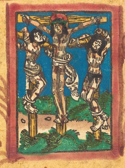 Christus aan het kruis tussen de twee dieven door Unbekannt