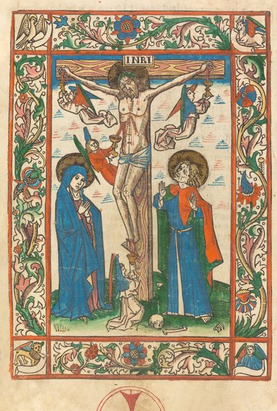 Christus aan het kruis met engelen, 1483 door Unbekannt