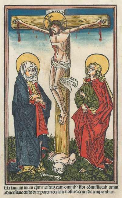Christus aan het kruis met de Maagd en Sint Jan door Unbekannt