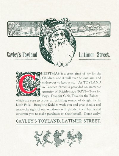 Kerstadvertentie Voor Cayleys Toyland, 1917 door Unbekannt