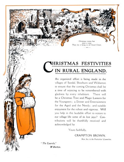 Kerstvieringen op het Platteland van Engeland, 1909 door Unbekannt