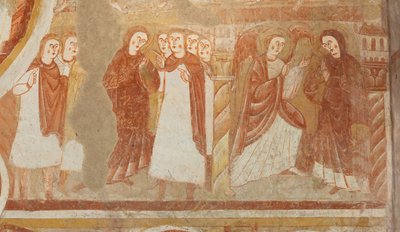 Kerk (Église Saint-Martin). Interieur. Muurschilderingen (fresco). Westelijke muur van het schip (detail) door Unbekannt