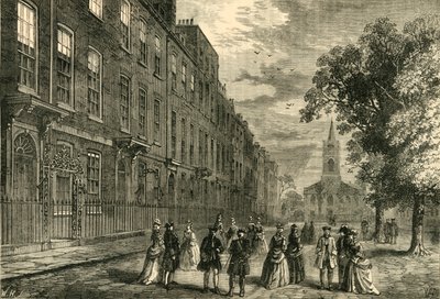 Church Row, Hampstead, in 1750, ca. 1876 door Unbekannt