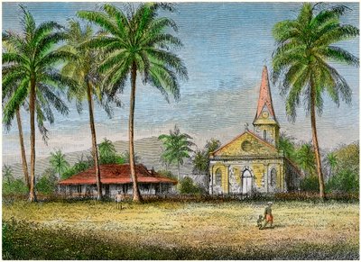 Kerk, Samoa, ca. 1875 door Unbekannt
