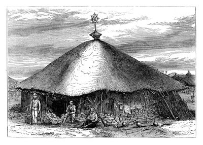 Kerk in Magdala, met het graf van Theodoor, Ethiopië, c1868 laat 19e eeuw door Unbekannt