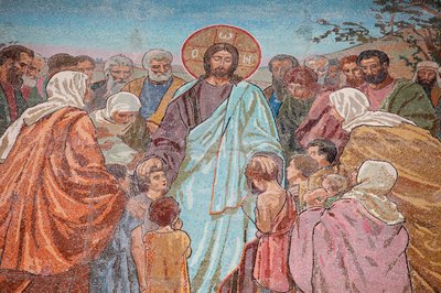 Kerk van de Verlosser op het Bloed of Kerk van de Opstanding; De zegen van de kinderen; Sint-Petersburg, Rusland door Unbekannt