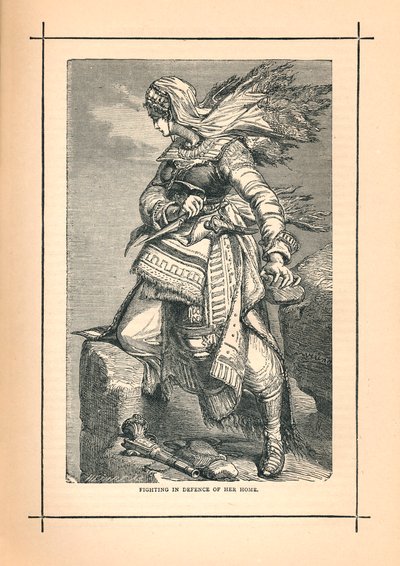 Tsjerkessische vrouwen vechten voor Schamyl tegen Russische invasie, 1839 door Unbekannt