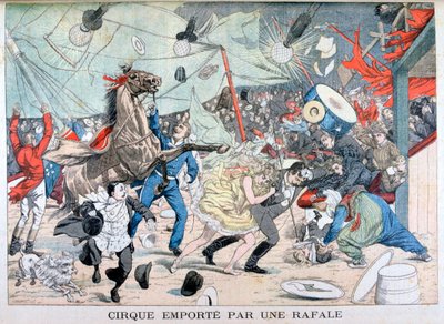 Circustent weggeblazen, Saint Etienne, Frankrijk, 1903 door Unbekannt
