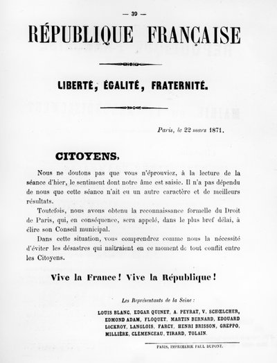 Burgers, uit Franse Politieke posters van de Parijse Commune, mei 1871 door Unbekannt