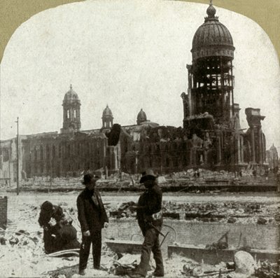 Stadhuis vanaf McAllister St. kijkend naar het noordoosten, 1906 door Unbekannt