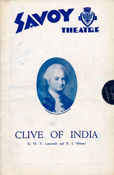 Clive van India programma voor het Savoy Theater, 1934 door Unbekannt