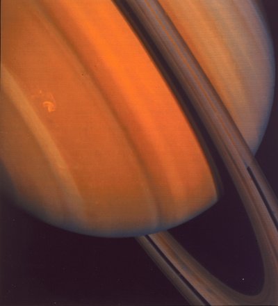 Close-up van de ringen van Saturnus door Unbekannt