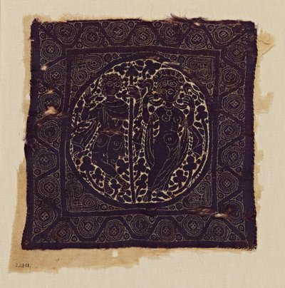 Stof fragment met Venus en Aeneas door Unbekannt