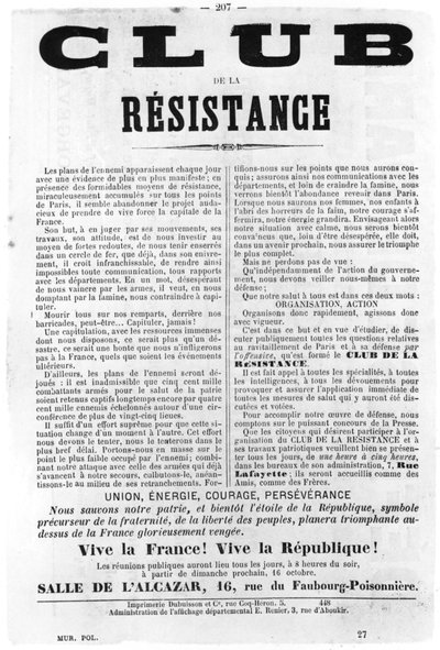 Club de la Resistance, uit Franse politieke posters van de Parijse Commune door Unbekannt