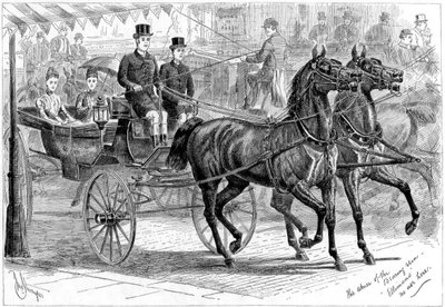 Koets en paarden, 1889 door Unbekannt