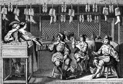 Schoenmakerswinkel tijdens de tijd van Lodewijk XIII van Frankrijk, 17e eeuw 1882-1884 door Unbekannt